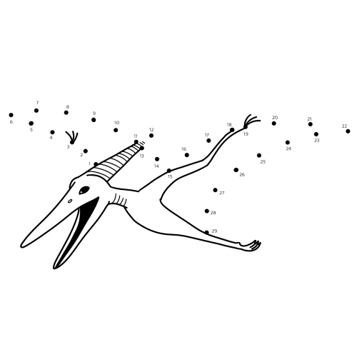 Połącz kropki - Pterodactylus